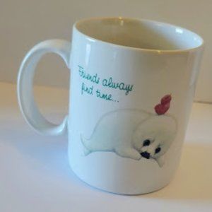 Vintage Endangered Young 'Uns Coffee Mug 1989 Morehead Inc. Seal and Red Bird